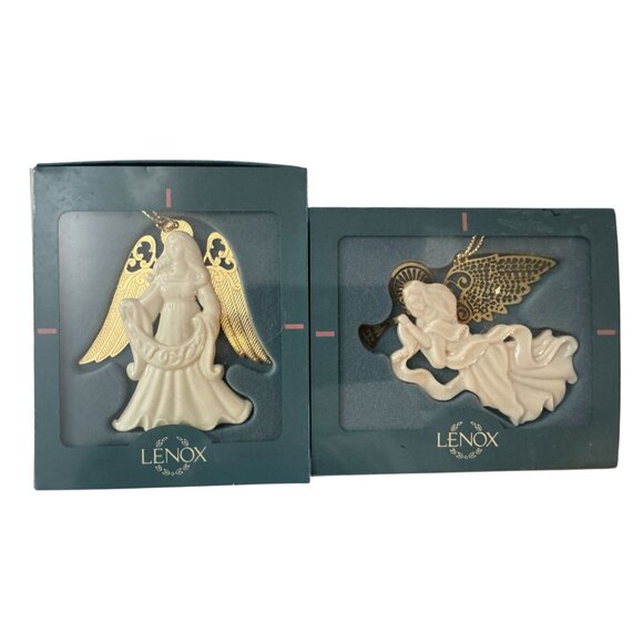 2 Lenox Christmas Angel Ornaments NIB - Picture 1 of 4